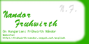nandor fruhwirth business card