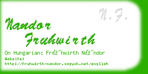 nandor fruhwirth business card